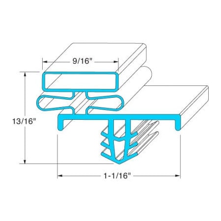 Allpoints Allpoints 741345 Door Gasket - 22-1/2"X 58-5/16" For Delfield 741345